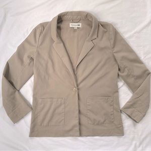 Forever 21 Tan Light Brown Blazer Suit Jacket with Pockets Trendy Business